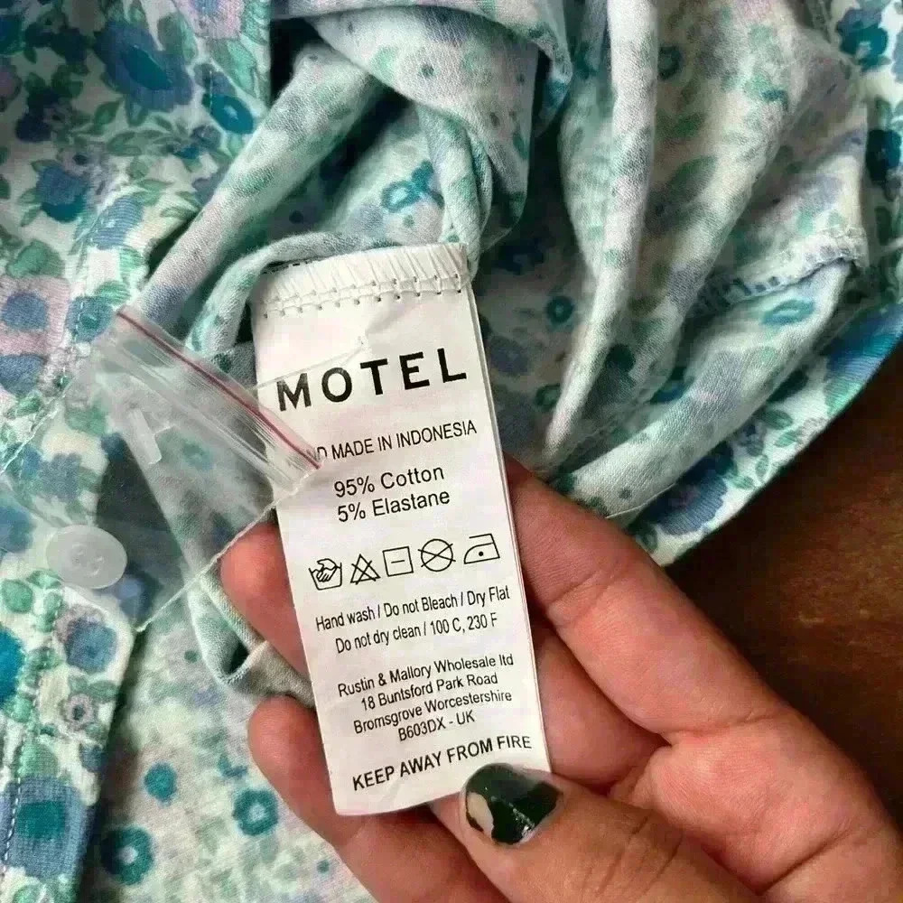 NWT MOTEL ROCKS Jeeves Mini Dress In Flower Power Blue SMALL - Picture 5 of 6